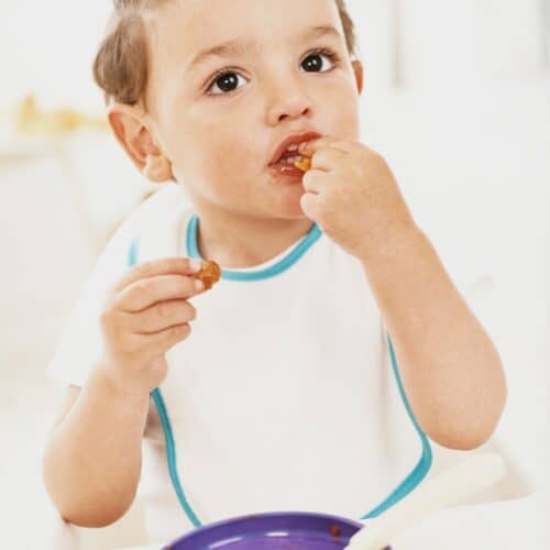 Boy eating lunch