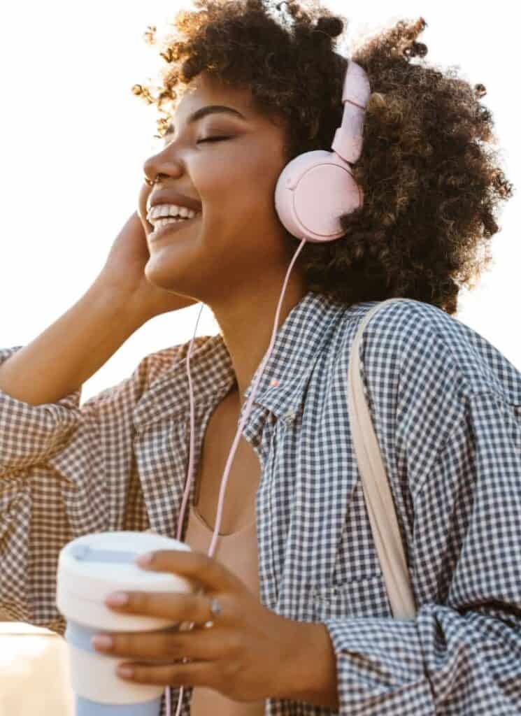 woman listening to music